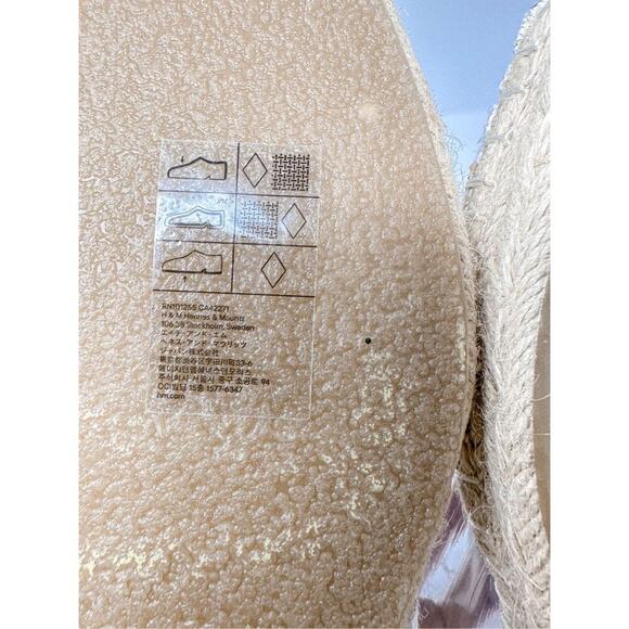 NEW H&M Platform Espadrilles Sparkling Sandals Brown Cream US Size 8 Size 39 - Picture 10 of 11